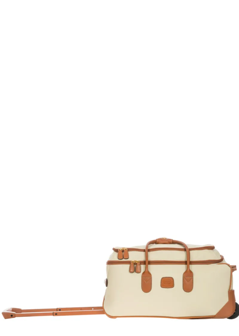 Brics Upright (2 Wheel) | Softside Luggage-Firenze Cabin Wheeled Holdall - Cream