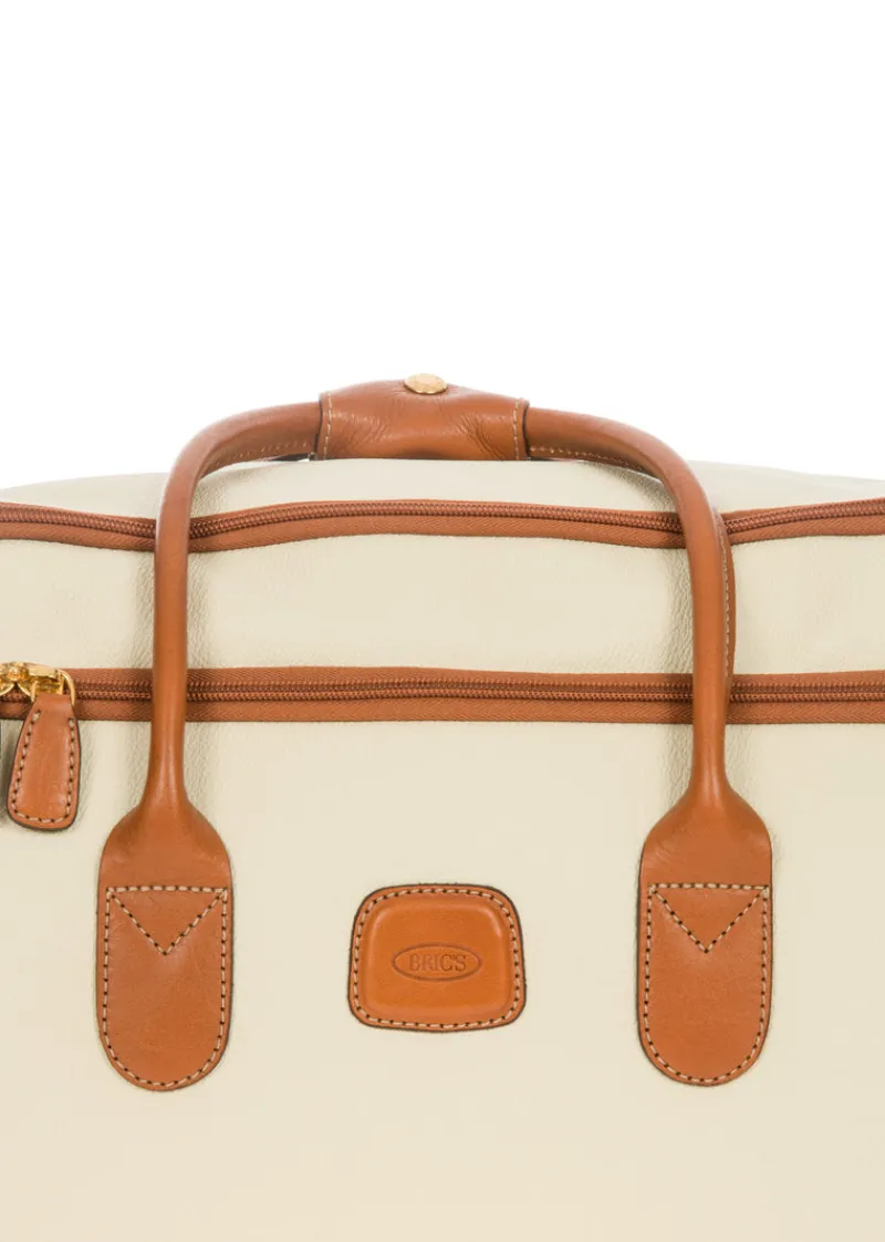 Brics Upright (2 Wheel) | Softside Luggage-Firenze Cabin Wheeled Holdall - Cream