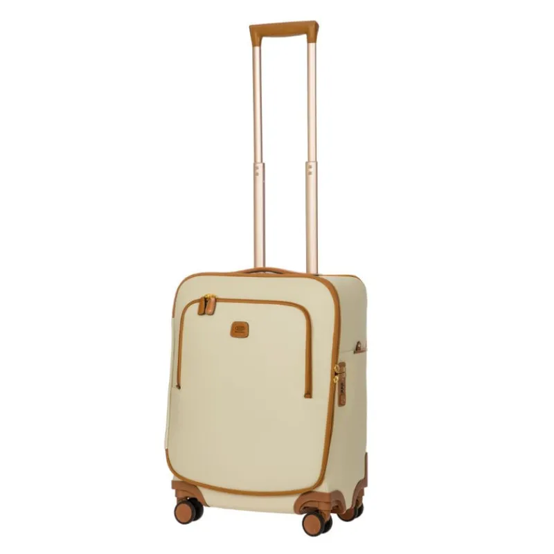 Brics Spinner (4 Wheel) | Softside Luggage-Firenze 55cm Cabin 4 Wheeled Spinner - Cream