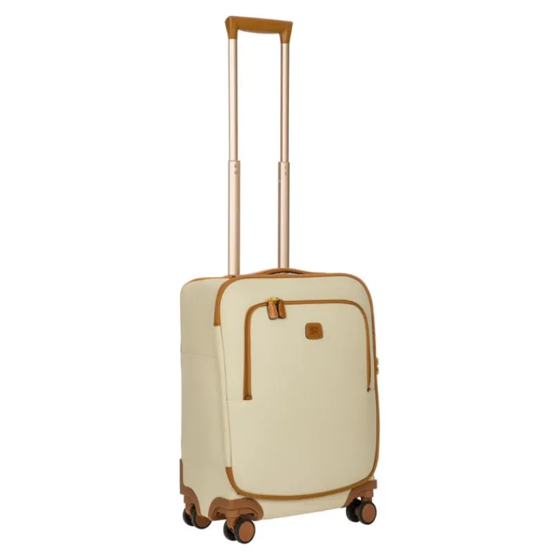 Brics Spinner (4 Wheel) | Softside Luggage-Firenze 55cm Cabin 4 Wheeled Spinner - Cream