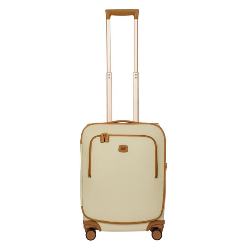 Brics Spinner (4 Wheel) | Softside Luggage-Firenze 55cm Cabin 4 Wheeled Spinner - Cream