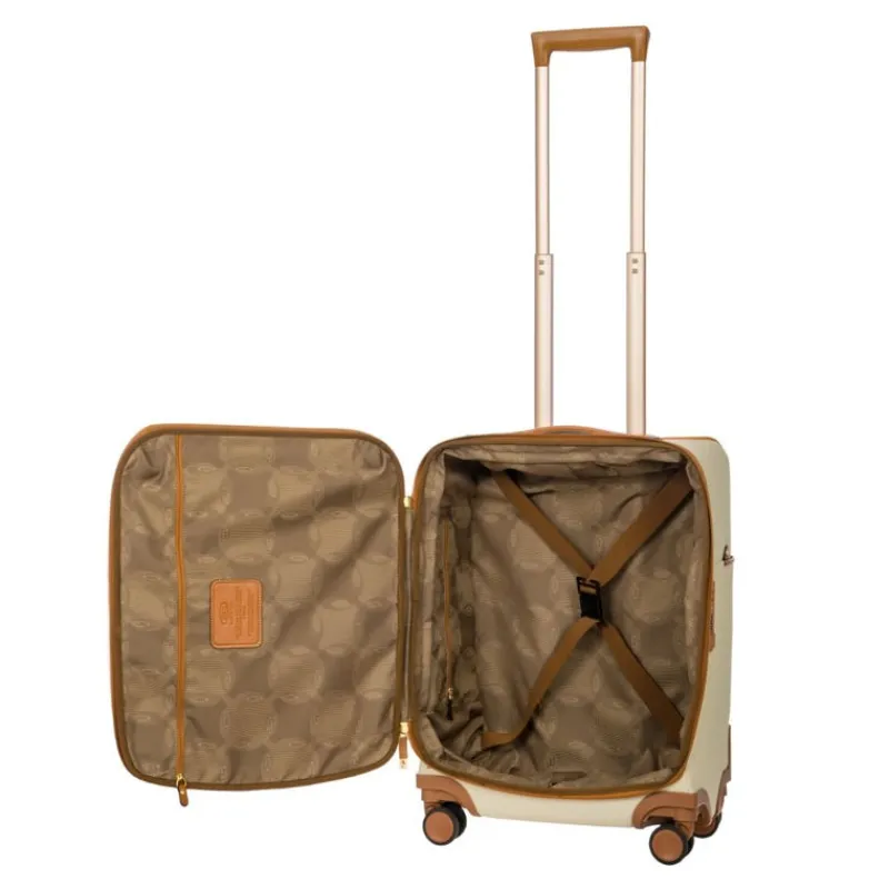 Brics Spinner (4 Wheel) | Softside Luggage-Firenze 55cm Cabin 4 Wheeled Spinner - Cream
