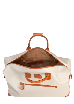 Brics Softside Luggage-Firenze Holdall Medium Clipper - Cream