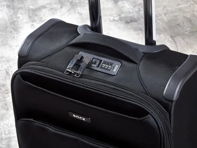 Rock Spinner (4 Wheel) | Softside Luggage-Georgia Small Suitcase (expandable) - Black