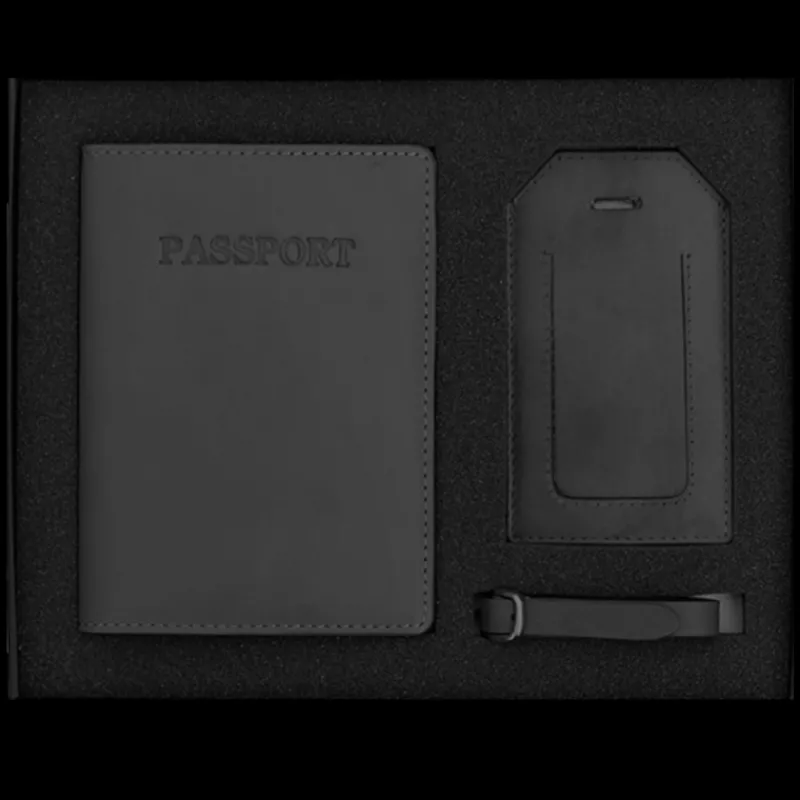 London Luggage Passport Holders | Luggage Tags-Leather Goods Set - Passport Cover & Luggage Tag