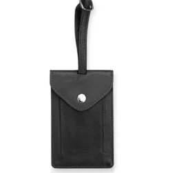 Primehide Luggage Tags-Leather Luggage Tag - Black