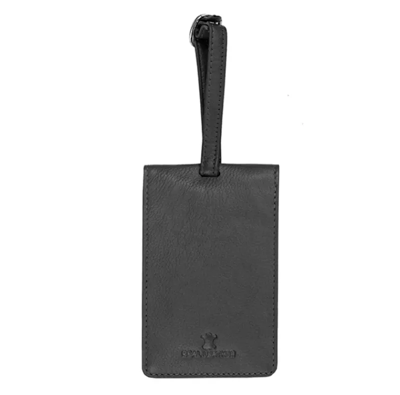 Primehide Luggage Tags-Leather Luggage Tag - Black