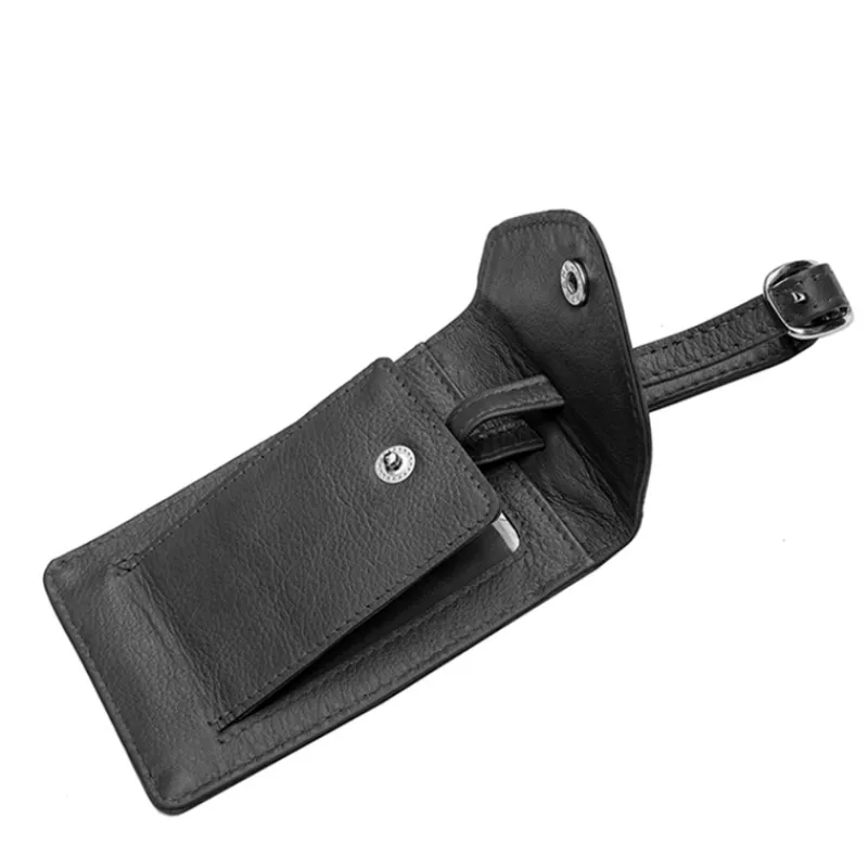 Primehide Luggage Tags-Leather Luggage Tag - Black