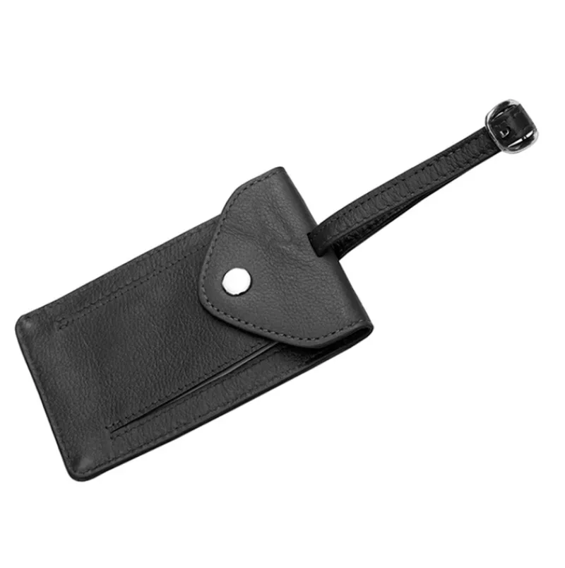 Primehide Luggage Tags-Leather Luggage Tag - Black