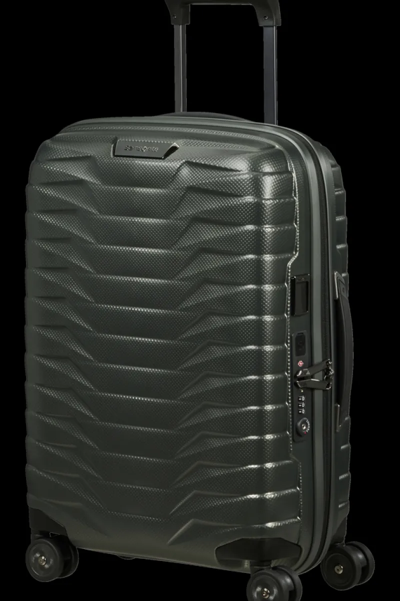 Samsonite Spinner (4 Wheel) | Lightweight Luggage-PROXIS 55cm (20/23cm) Spinner Expandable (4 Wheels) - Matt Climbing Ivy