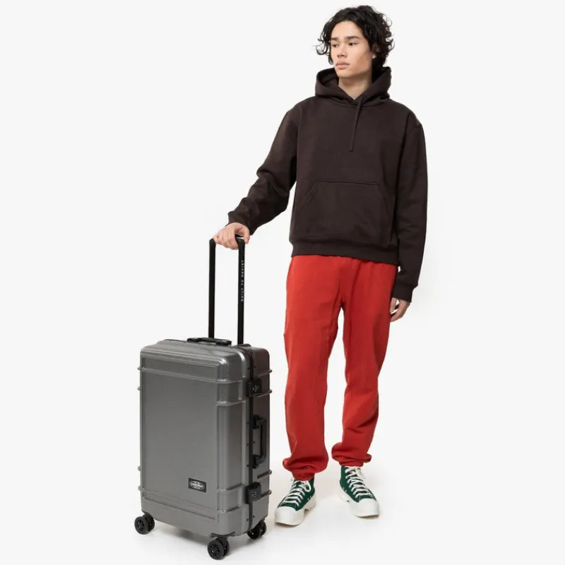 Eastpak Spinner (4 Wheel)-Resist'r Case Medium - Brushed Metal (Grey)