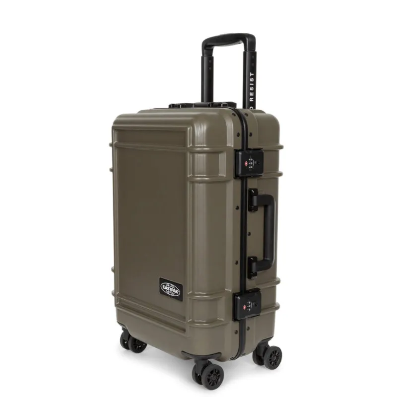 Eastpak Spinner (4 Wheel) | Cabin Luggage-Resist'r Case Small - Army Olive (green)