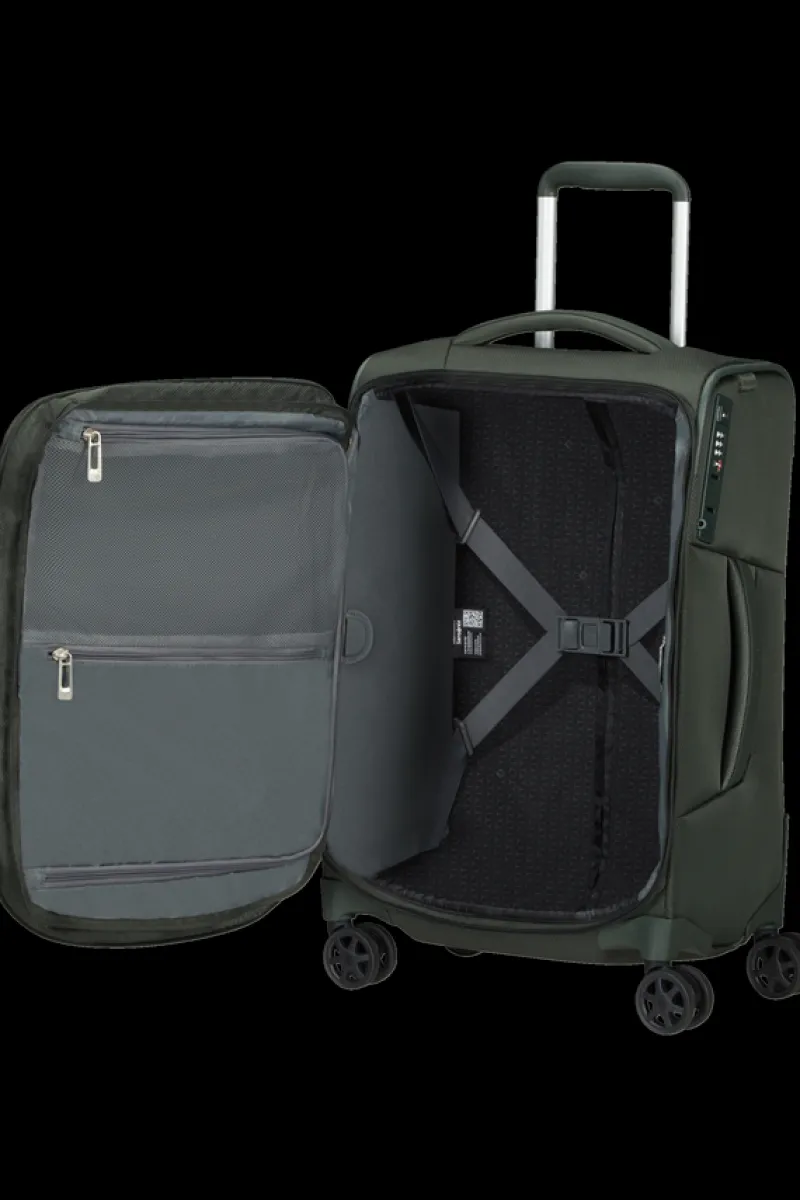 Samsonite Spinner (4 Wheel) | Eco Friendly Luggage-RESPARK 55cm Spinner Expandable (4 wheels) - Forest Green