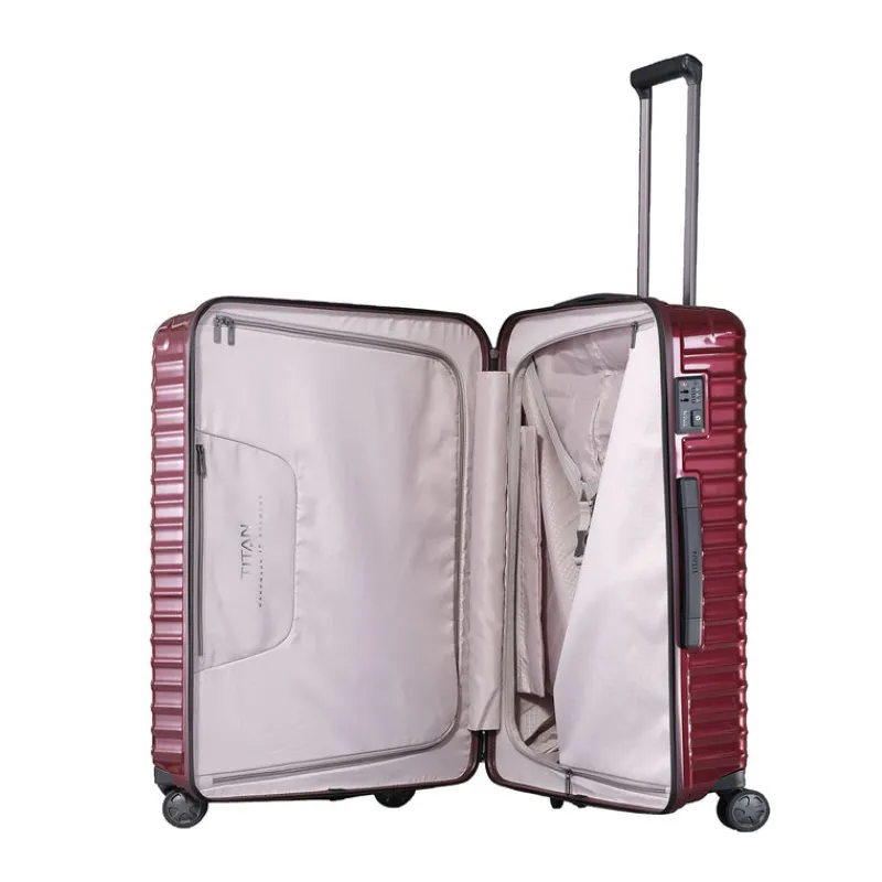 London Luggage Spinner (4 Wheel) | Hardside Luggage-TITAN Litron 4w Trolley L - Cherry Red