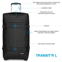 Eastpak Upright (2 Wheel)-TRANSIT'R Large Trolley - Black (Black)