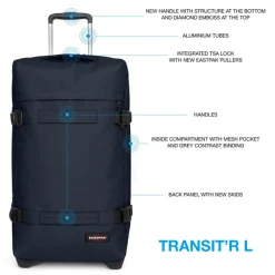 Eastpak Upright (2 Wheel)-TRANSIT'R Large Trolley - Ultra Marine (Blue)