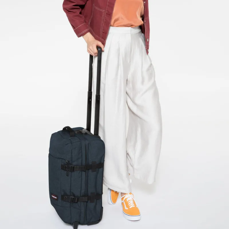 Eastpak Upright (2 Wheel) | Softside Luggage-Tranverz Cabin Upright S- Triple Denim