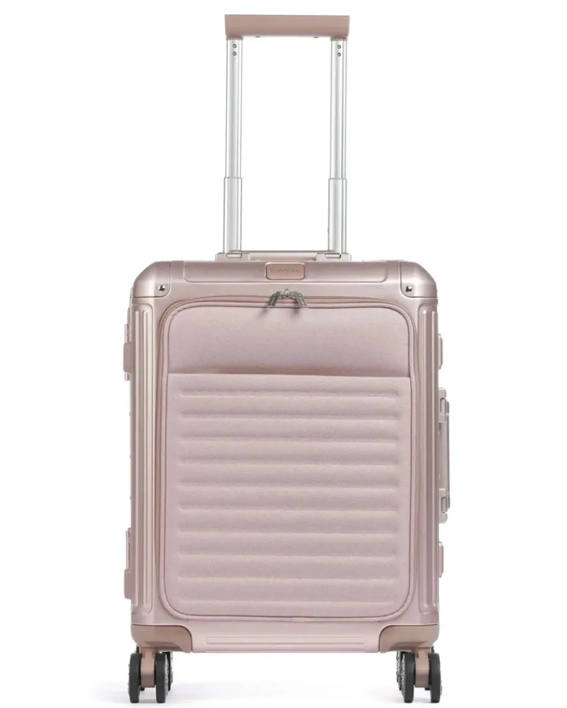 Travelite Spinner (4 Wheel) | Aluminium Luggage-Next Spinner (4 wheels) 55cm with Front Pocket - Rose