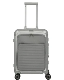 Travelite Spinner (4 Wheel) | Aluminium Luggage-Next Spinner (4 wheels) 55cm with Front Pocket - Silver