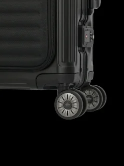 Travelite Spinner (4 Wheel) | Aluminium Luggage-Next Spinner (4 wheels) 55cm with Front Pocket - Black