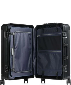 Travelite Spinner (4 Wheel) | Aluminium Luggage-Next Spinner (4 wheels) 77cm - Black