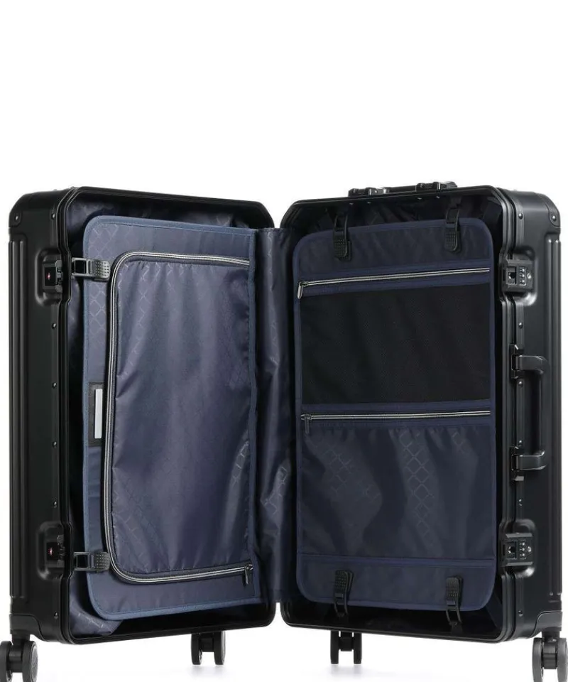 Travelite Spinner (4 Wheel) | Aluminium Luggage-Next Spinner (4 wheels) 77cm - Black