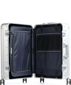 Travelite Spinner (4 Wheel) | Aluminium Luggage-Next Spinner (4 wheels) 77cm - Silver