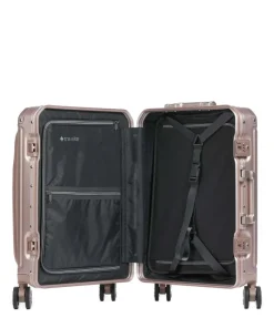 Travelite Spinner (4 Wheel) | Aluminium Luggage-Next Spinner (4 wheels) 55cm with Front Pocket - Rose