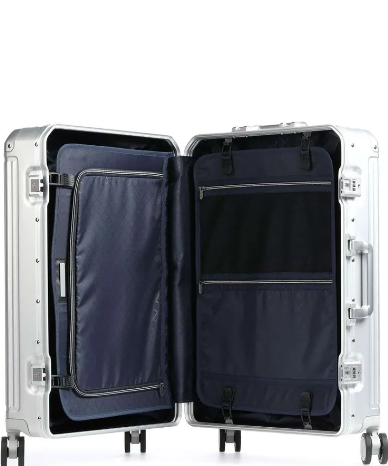 Travelite Spinner (4 Wheel) | Aluminium Luggage-Next Spinner (4 wheels) 77cm - Silver