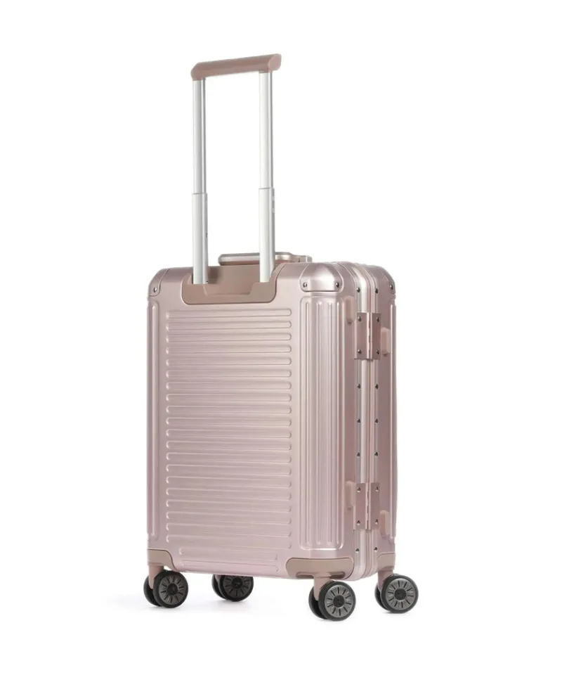 Travelite Spinner (4 Wheel) | Aluminium Luggage-Next Spinner (4 wheels) 55cm with Front Pocket - Rose