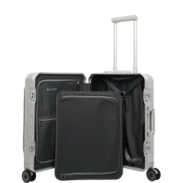 Travelite Spinner (4 Wheel) | Aluminium Luggage-Next Spinner (4 wheels) 55cm with Front Pocket - Silver