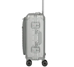 Travelite Spinner (4 Wheel) | Aluminium Luggage-Next Spinner (4 wheels) 55cm with Front Pocket - Silver