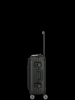 Travelite Spinner (4 Wheel) | Aluminium Luggage-Next Spinner (4 wheels) 55cm with Front Pocket - Black