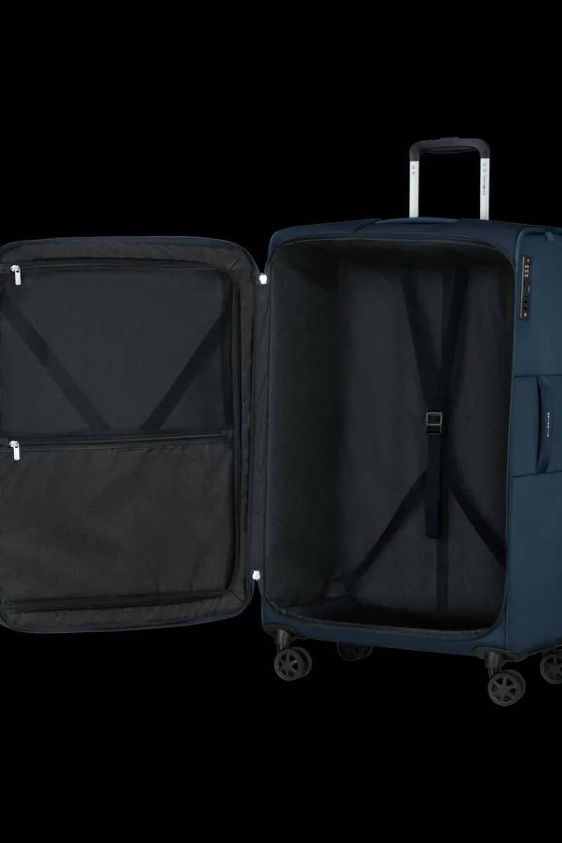 London Luggage Spinner (4 Wheel) | Softside Luggage-URBIFY Spinner expandable (4 wheels) 78cm - Navy Blue