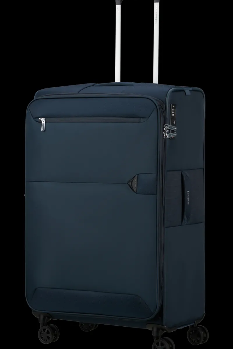 London Luggage Spinner (4 Wheel) | Softside Luggage-URBIFY Spinner expandable (4 wheels) 78cm - Navy Blue