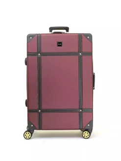Rock Spinner (4 Wheel) | Hardside Luggage-Vintage Large Suitcase - Burgundy