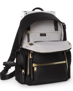 London Luggage Backpacks-VOYAGEUR Celina Medium Backpack - Black/Gold