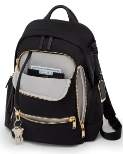 London Luggage Backpacks-VOYAGEUR Celina Medium Backpack - Black/Gold