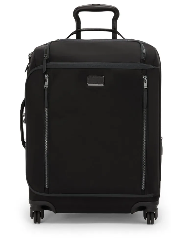 Tumi Softside Luggage | Cabin Luggage-VOYAGEUR LEGER Continental 4 Wheeled Expandable Carry-On - Black/Gunmetal