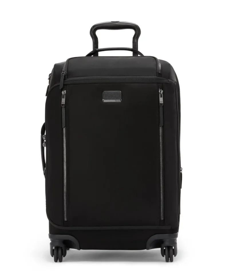 Tumi Softside Luggage | Cabin Luggage-VOYAGEUR LEGER International 4 Wheeled Expandable Carry-On - Black/Gunmetal