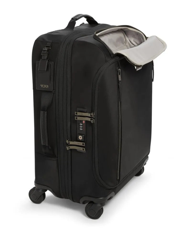 Tumi Softside Luggage | Cabin Luggage-VOYAGEUR LEGER International 4 Wheeled Expandable Carry-On - Black/Gunmetal