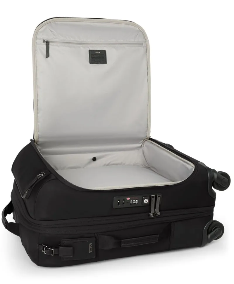 Tumi Softside Luggage | Cabin Luggage-VOYAGEUR LEGER International 4 Wheeled Expandable Carry-On - Black/Gunmetal