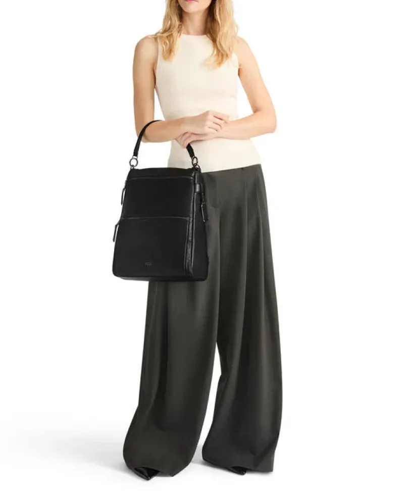 London Luggage Handbags & Totes | Backpacks-VOYAGEUR Limerick Backpack/Tote - Black/Gunmetal