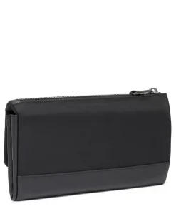 Tumi Wallets-VOYAGEUR SLG Travel Wallet - Black/Gunmetal