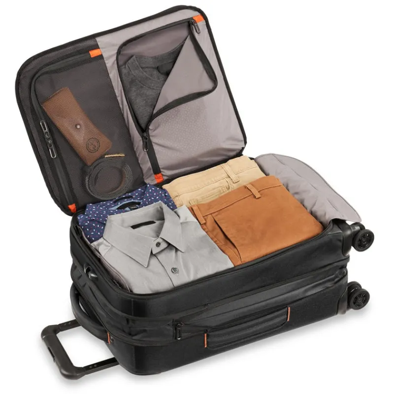 Briggs & Riley Spinner (4 Wheel) | Softside Luggage-ZDX DOMESTIC 56cm Carry-On Expandable Spinner - Black