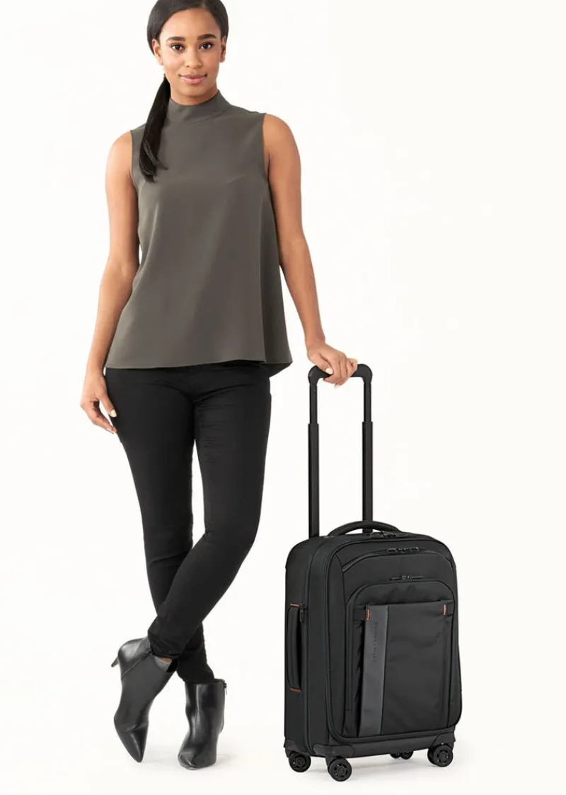 Briggs & Riley Spinner (4 Wheel) | Softside Luggage-ZDX International Carry-On Expandable Spinner - Black
